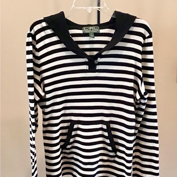 Ralph Lauren Black and White Striped Top - Picture 3 of 5